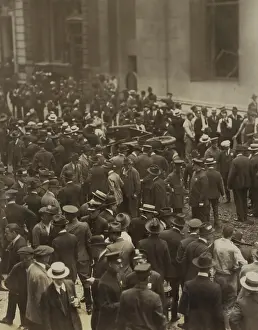 Wall Street Prints: Crowd and Police after Wall Street bombing of Sept