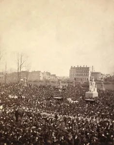 Plaza Prints: Crowd at Rutherford B. Hayes inauguration photographed from the Capitol