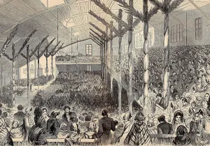 Wood Engraving Prints: Crowds at the Republican National Convention, in Chicago, May 16-18, 1860