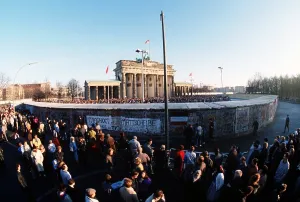 Communism Prints: Crowds throng around the Brandenburg Gate following the structure's official opening on Dec