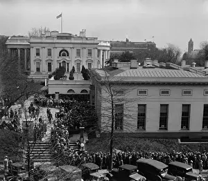 Sidewalk Prints: Crowds at the White House for admission to the Easter Celebration, April 1, 1929