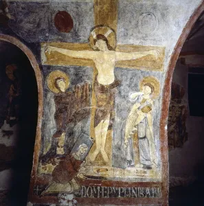 Abbot Prints: Crucifixion with the abbot Epiphanius kneeling