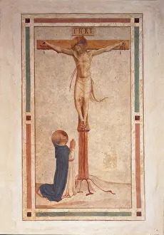 Dominic Prints: Crucifixion with St Dominic, by Guido di Pietro (Piero) known as Beato Angelico