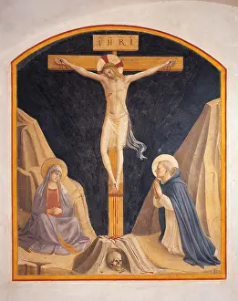 Dominic Prints: The Crucifixion with the Virgin Mary and St Dominic
