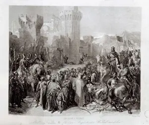 Arabian Prints: Third Crusade (1189-1192). Surrender of Ptolemaide to Philipe II August and Richard the Lionhearted (July 13)