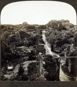 Crusader Prints: Crusader ruins on Mount Tabor, Holy Land, Palestine, circa 1903