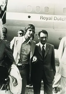 Cruyff Prints: CRUYFF, Johan (1948). Johan Cruyff's arrival at Barcelona to sign up with Barcelona FC (1973)