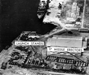 Aerial Photograph Prints: Cuban Missile Crisis: U.S. reconnaissance photo of Soviet missile site at Mariel Naval Port
