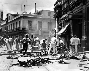 Riots Prints: Cuban mob wrecks the government newspaper on July 13