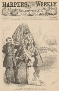 Wood Engraving Prints: The Cuban Question, a 1873 political cartoon
