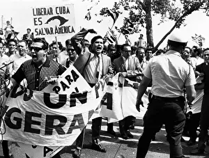 Shouting Prints: Cuban refugees battle police today after attempting to storm the Pan American Union Building