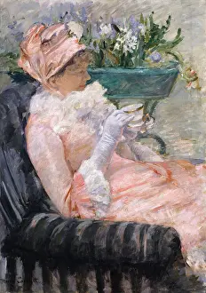 Ruffles Prints: The Cup of Tea, by Mary Cassatt, 1880-81, Impressionist oil painting