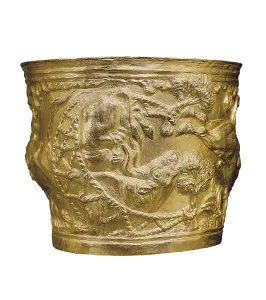 Cretean Prints: Cup from Vafio. 1500 BC. Gold. Minoan art / Cretan art
