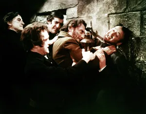 Rage Prints: THE CURSE OF FRANKENSTEIN, Peter Cushing (hands on throat), Robert Urquhart (right), 1957