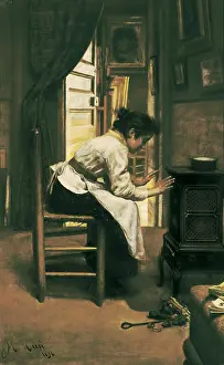 1896 Prints: CUSI, Manuel (1859-1922). Woman in front of a stove