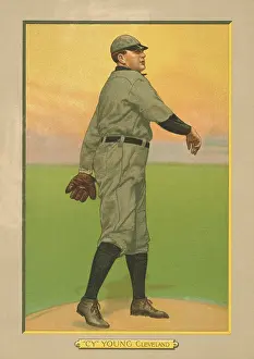 Pitcher Prints: Cy Young, 1911 baseball card, published when he played for the Cleveland Naps (now Indians) (BSLOC_2018_3_117)