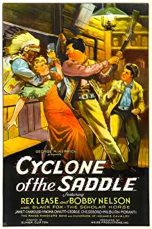 Images Dated 18th September 2009: CYCLONE OF THE SADDLE, center right: Rex Lease, far right: Bobby Nelson, 1935