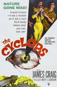Talbott Prints: THE CYCLOPS, from left: James Craig, Gloria Talbott, Lon Chaney, Jr. 1957