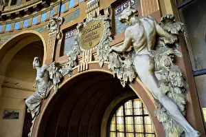 Prague Prints: CZECH Rep.. Prague. Detail of an sculpture in Hlavni Nadrazi (Main railway station)
