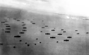 English Channel Prints: D-DAY, aerial view of English Channel after the Normandy Invasion
