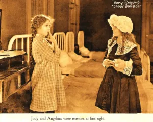 Beds Prints: DADDY LONG LEGS, l-r: Mary Pickford, Fay Lemport on lobbycard, 1919