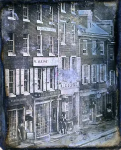 February Prints: Daguerreotype of No. 46 to No. 52, Chestnut Street, Philadelphia, Pennsylvania 1843