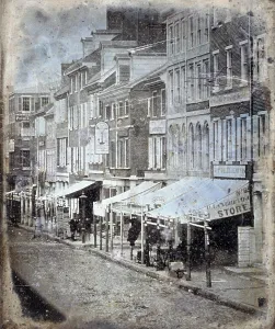 February Prints: Daguerreotype of the north side of Chestnut Street