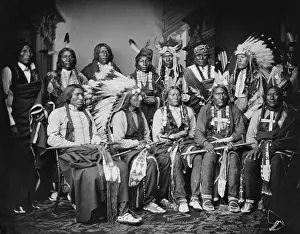 Studio Prints: Dakota Indian (Sioux) delegates wear elaborate traditional costume