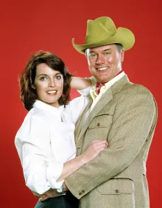 1980s Fashion Prints: DALLAS, Linda Gray, Larry Hagman, 1983, 1978-1991