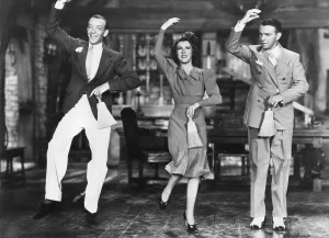 Gracie Prints: A DAMSEL IN DISTRESS, from left, Fred Astaire, Gracie Allen, George Burns, 1937