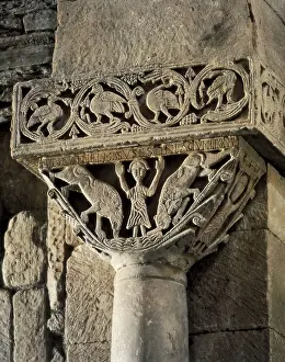 Daniel in the Lion's Den. 7th c. SPAIN. Campillo. Church of Sand Pedro de la Nave. Visigothic art. Relief on rock. AISA/Everett Collection**US SALES ONLY**