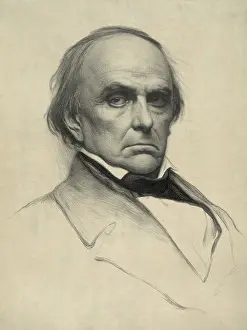 Coat Prints: Daniel Webster, late 19th century lithograph based on an 1847 daguerreotype by John Whipple of Boston