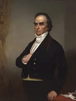 Cravat Prints: Daniel Webster, posthumous portrait of 1861 by John Pope