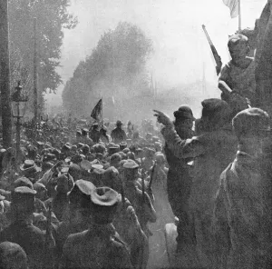 D'ANNUNZIOGabriele (1863-1938). Italian writer. Entry of Gabriele D'Annunzio as commander in Fiumewhere it is received by the civil population. 1919