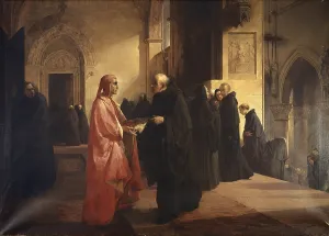 Monks Prints: Dante Meets Brother Hilary, by Giuseppe Bertini