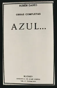 DARIO, Rubn (1867-1916). "Blue". Front page. AISA/Everett Collection**US SALES ONLY**