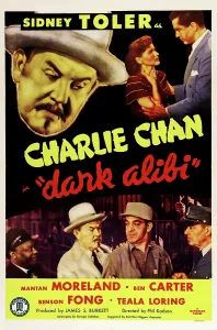Sidney Prints: DARK ALIBI, top left: Sidney Toler, bottom from left: Mantan Moreland, Sidney Toler, 1946