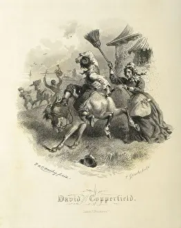 DARLEY, Fox Octavius Carr (1822-1888). David Copperfield. mid. 19th c. Illustration from an edition of Charles Dickens "David Copperfield". Engraving. SPAIN
