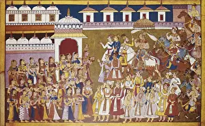 Sari Prints: Dasaratha comes back after Putreshthi's sacrifice
