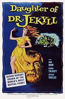 Talbott Prints: DAUGHTER OF DR. JEKYLL, US poster art, Gloria Talbott, Arthur Shields, 1957
