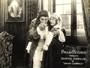 Window Prints: DAVID GARRICK, left: Dustin Farnum on lobbycard, 1916