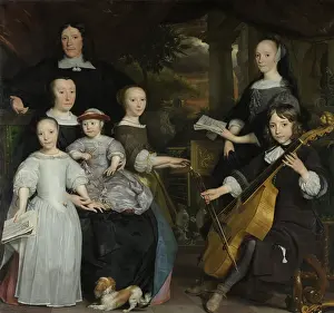 Caps Prints: David Leeuw with his Family, Abraham van den Tempel