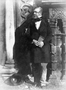 Scottish Prints: David Roberts (1896-1864) Scottish painter in an early calotype by photographic pioneer David Octavius Hill (1802-70)