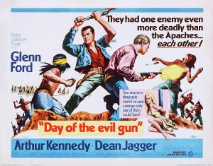 Cowboys And Indians Prints: DAY OF THE EVIL GUN, US lobbycard, Glenn Ford, (center), 1968