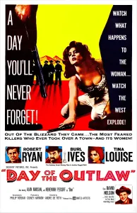 Burl Prints: DAY OF THE OUTLAW, US poster, Tina Louise (top)