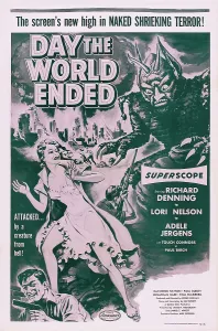 Images Dated 17th April 2014: DAY THE WORLD ENDED, US poster, from top: Lori Nelson, Richard Denning, 1955