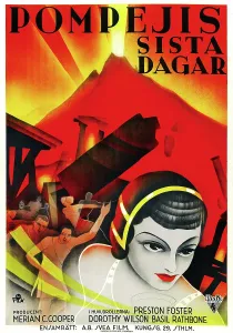 Volcano Prints: LAST DAYS OF POMPEII, (aka POMPEJIS SISTA DAGAR), Swedish poster art, 1959