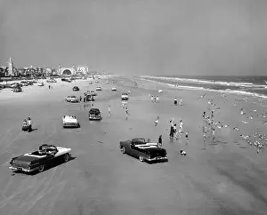 Resorts Prints: Daytona Beach is 23-mile-long and 600 feet wide