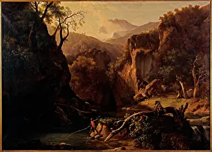 Fishing Prints: D'Azeglio Massimo, Fierabras Tries to Rescue his Helmet