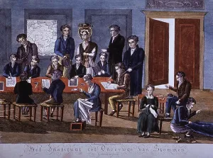 1700s Prints: Deaf and dumb children being taught reading